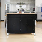 Keukeneilandtrolley met blad van massief hout
