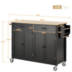 Keukeneilandtrolley met blad van massief hout