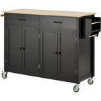 Keukeneilandtrolley met blad van massief hout