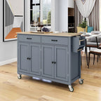 Keukeneilandtrolley met blad van massief hout