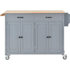 Keukeneilandtrolley met blad van massief hout