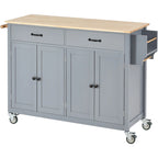 Keukeneilandtrolley met blad van massief hout