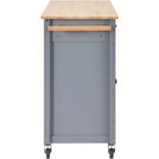 Keukeneilandtrolley met blad van massief hout