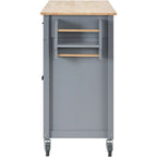 Keukeneilandtrolley met blad van massief hout