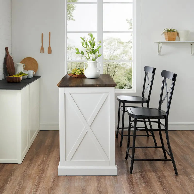 Kitchen Island with Counter Stools - 50D x 47.75W x 36.25H
