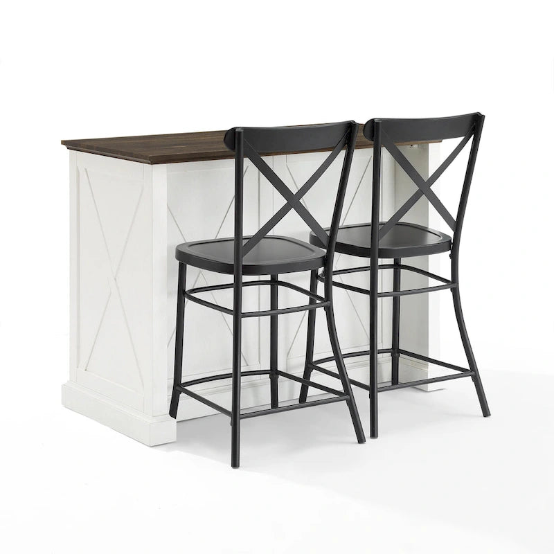 Kitchen Island with Counter Stools - 50D x 47.75W x 36.25H