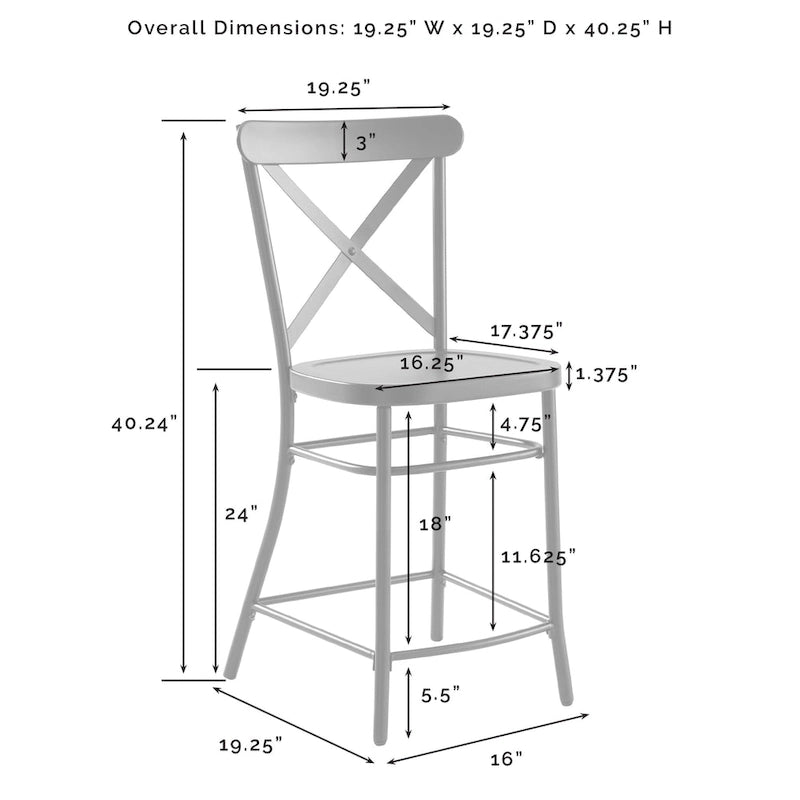 Kitchen Island with Counter Stools - 50D x 47.75W x 36.25H