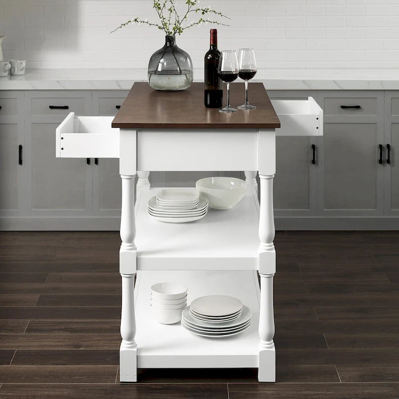 Wood Top Kitchen Island - 23.63d x 42w x 36.25h