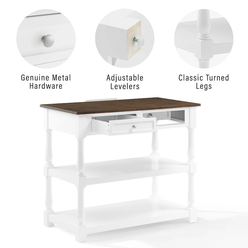 Wood Top Kitchen Island - 23.63d x 42w x 36.25h