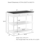 Wood Top Kitchen Island - 23.63d x 42w x 36.25h