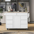 Kitchen Cart with Wheels and 8 Drawers