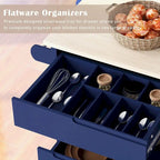 Kitchen Cart with Wheels and 8 Drawers