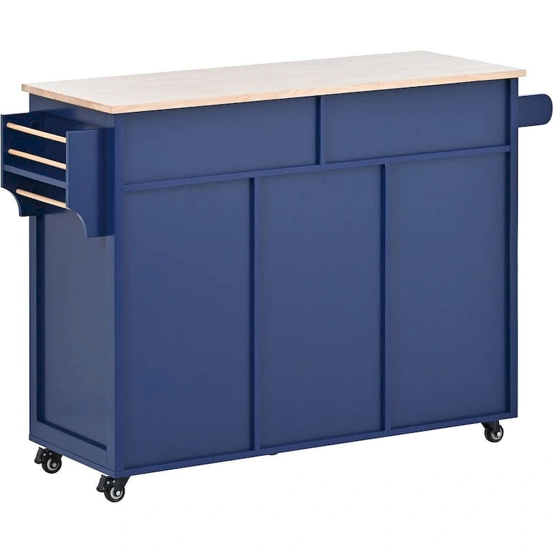 Kitchen Cart with Wheels and 8 Drawers