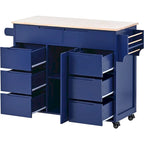 Kitchen Cart with Wheels and 8 Drawers