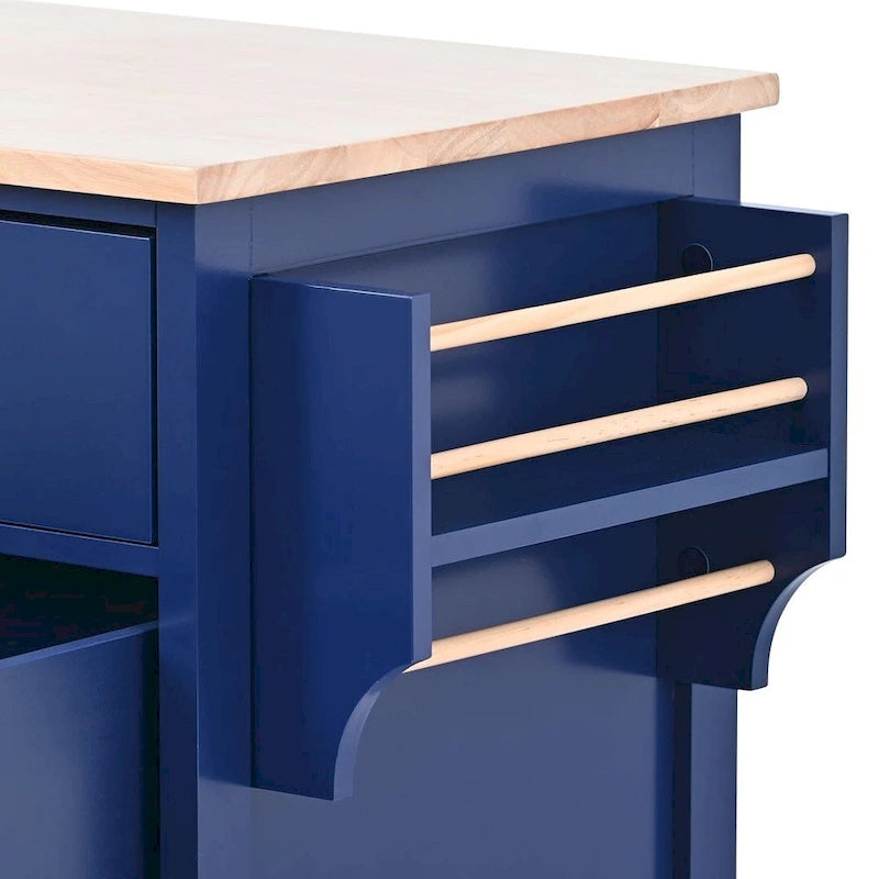 Kitchen Cart with Wheels and 8 Drawers