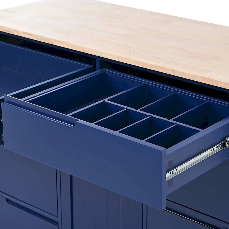 Kitchen Cart with Wheels and 8 Drawers