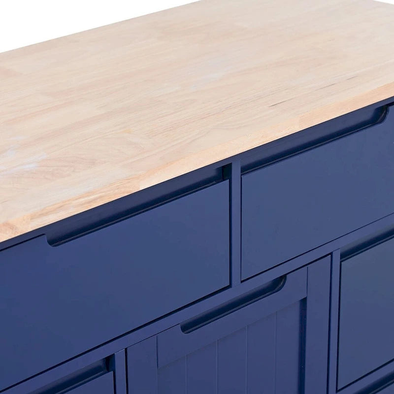 Kitchen Cart with Wheels and 8 Drawers