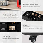 Kitchen Cart with Wheels and 8 Drawers