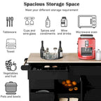 Kitchen Cart with Wheels and 8 Drawers