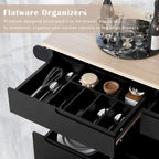 Kitchen Cart with Wheels and 8 Drawers