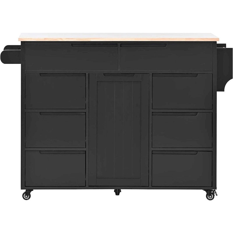 Kitchen Cart with Wheels and 8 Drawers