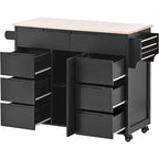 Kitchen Cart with Wheels and 8 Drawers