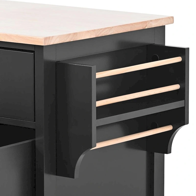 Kitchen Cart with Wheels and 8 Drawers