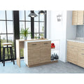 2-Shelf 1-Drawer 3-Division Kitchen Island White