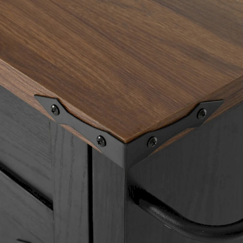 53.5" Large Kitchen Island with Power Outlet & Wheels