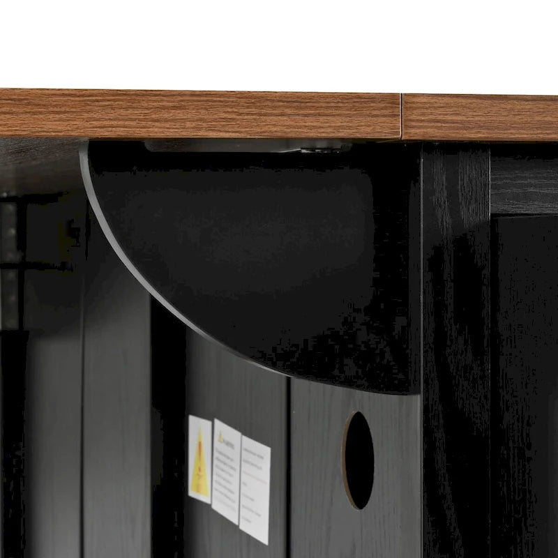 53.5" Large Kitchen Island with Power Outlet & Wheels