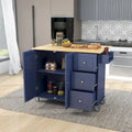 Rolling Mobile Kitchen Island with Drop Leaf & Storage Cabinet