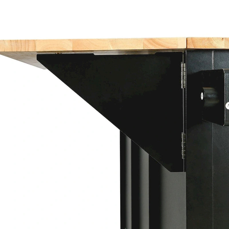 Kitchen Island Cart with Wheels, Drop-Leaf & Storage Racks