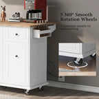 53.9 W Modern Versatile Kitchen Island with Drop Leaf and 3 Drawer Cabinets