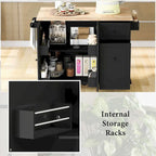 53.9 W Modern Versatile Kitchen Island with Drop Leaf and 3 Drawer Cabinets