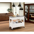 Kitchen Cart, Stainless Steel & White