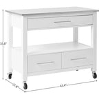Carrito de cocina, acero inoxidable y blanco