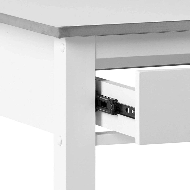 Kitchen Cart, Stainless Steel & White