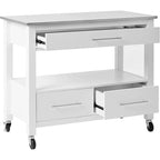 Carrito de cocina, acero inoxidable y blanco