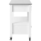 Carrito de cocina, acero inoxidable y blanco
