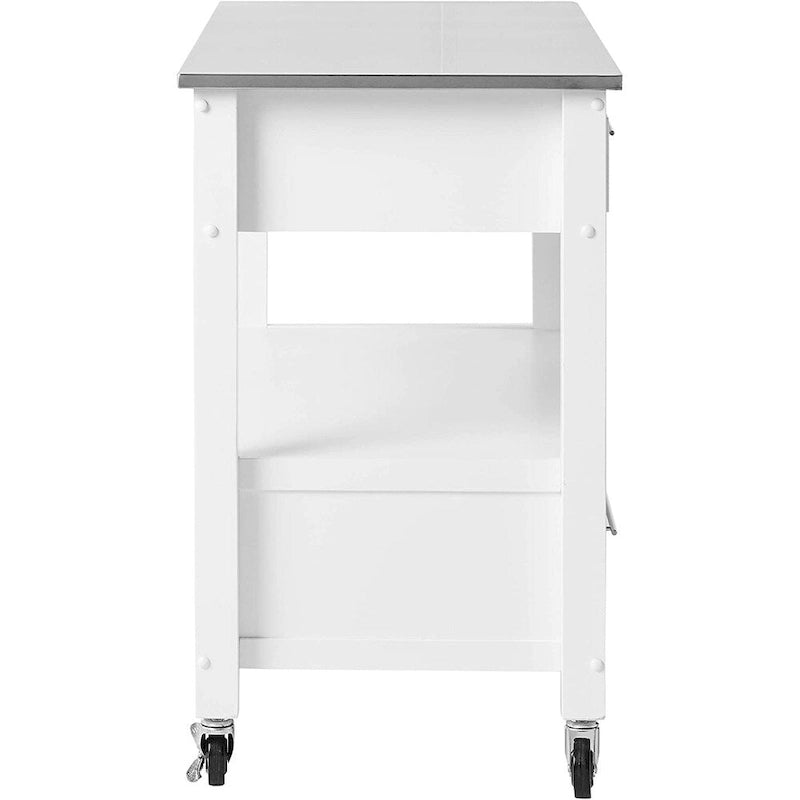 Kitchen Cart, Stainless Steel & White