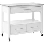 Carrito de cocina, acero inoxidable y blanco