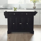 Granite Top Full Size Kitchen Island/Cart - 51.5"W x 18"D x 36"H