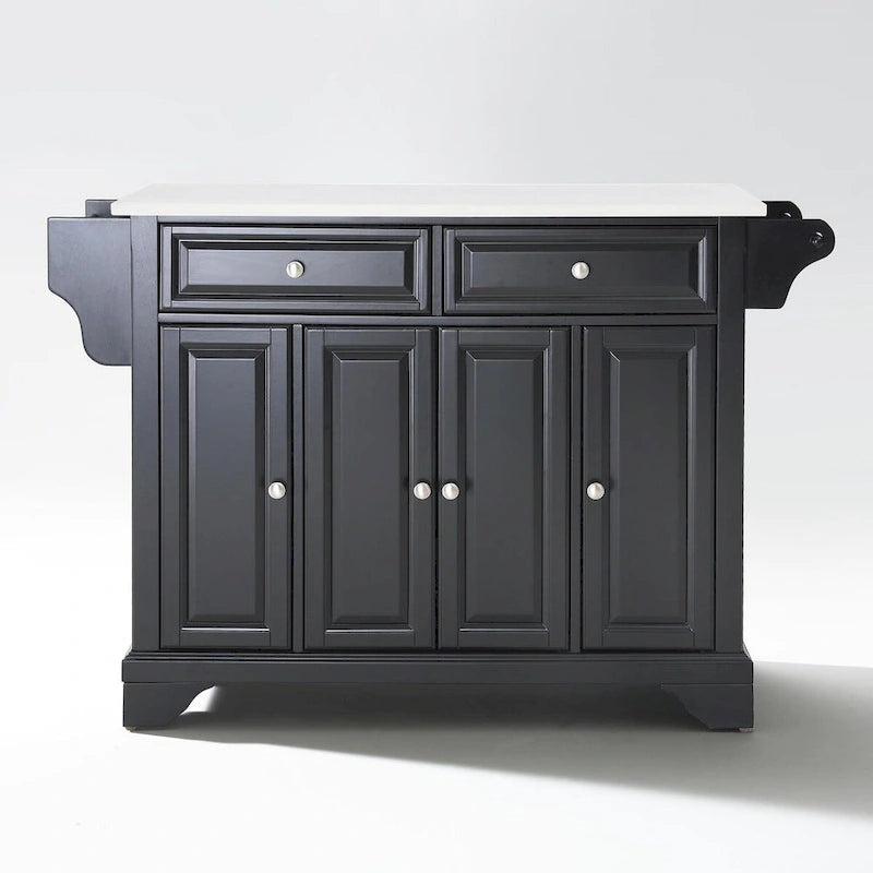 Granite Top Full Size Kitchen Island/Cart - 51.5"W x 18"D x 36"H
