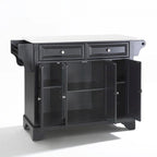 Granite Top Full Size Kitchen Island/Cart - 51.5"W x 18"D x 36"H
