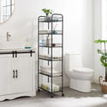 Slim Rolling Storage Cart, Multifunction Storage Trolley, Mobile Shelving Utility Rolling Cart with Lockable Wheels