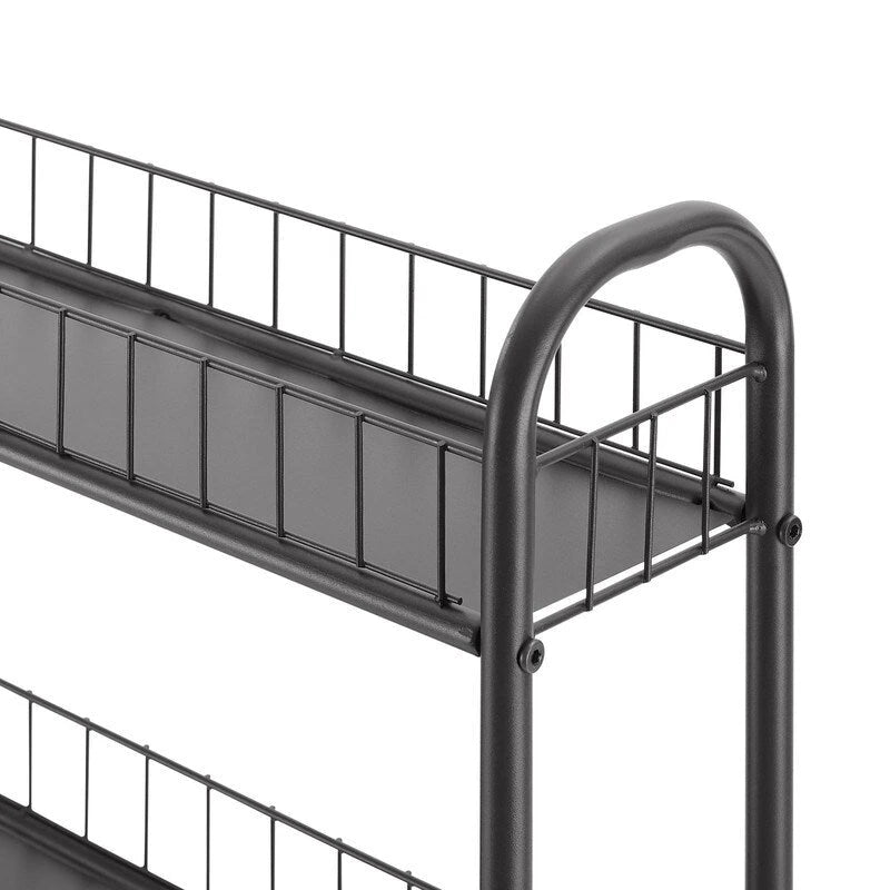 Slim Rolling Storage Cart, Multifunction Storage Trolley, Mobile Shelving Utility Rolling Cart with Lockable Wheels