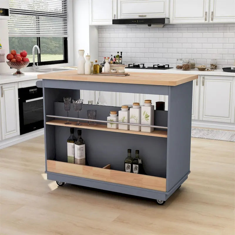 Two-Sided Kitchen Island Cart on Wheels