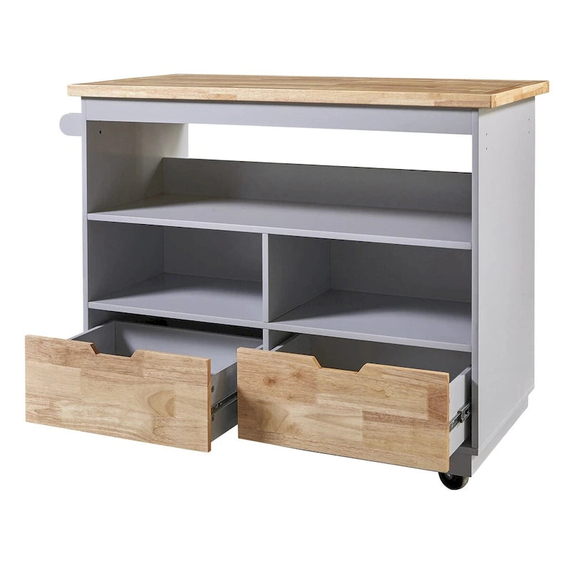 Two-Sided Kitchen Island Cart on Wheels