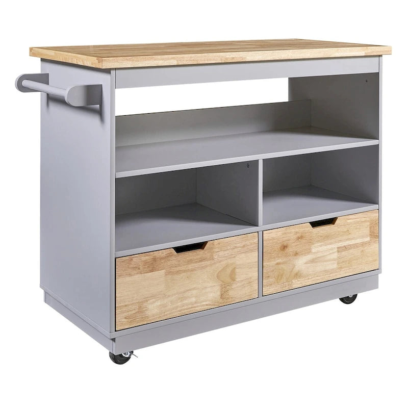 Two-Sided Kitchen Island Cart on Wheels