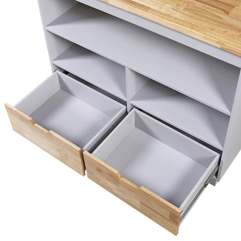 Two-Sided Kitchen Island Cart on Wheels